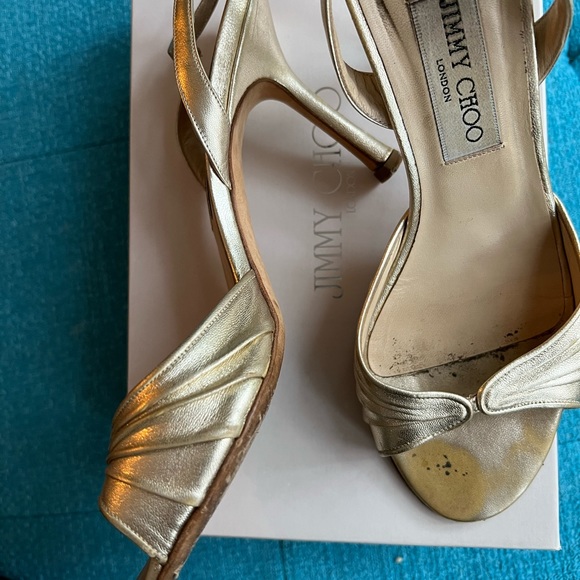 Jimmy Choo Gold Strappy shoes - Picture 4 of 6